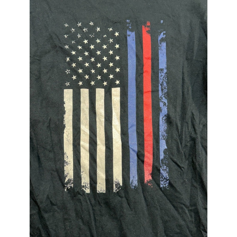 Gildan Men's United States Flag Shirt Black Size XL - Picture 8 of 9